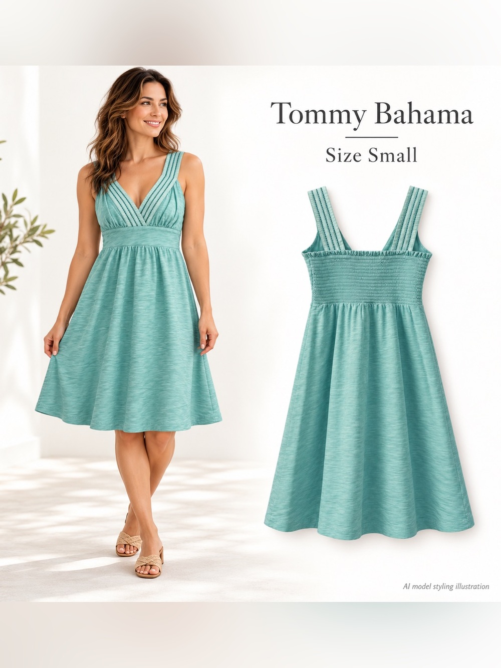 Tommy Bahama Mint Green Sleeveless V-Neck Knit Dress (LAST ONE!)